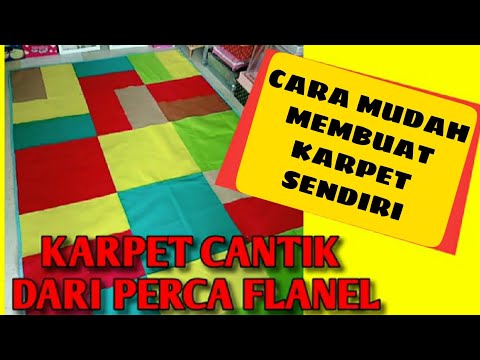 DIY MEMBUAT KARPET DARI PERCA FLANEL / KAIN BEKAS