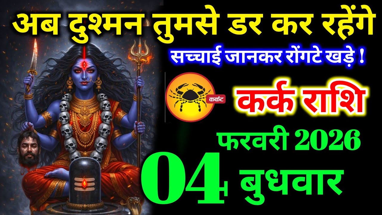 कर्क राशि वालों 04 फरवरी बुधवार अब दुश्मन तुमसे डर कर रहेंगे बड़ी खुशखबरी। kark Rashi 