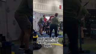 Squat opener from meet! Consistent depth and bracing. #uspapowerlifting #feelgreat #strong