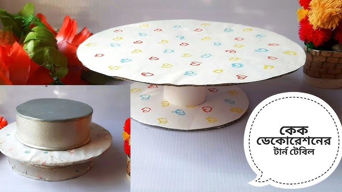 DIY Turntable at home for cake decoration without spinner. Easy