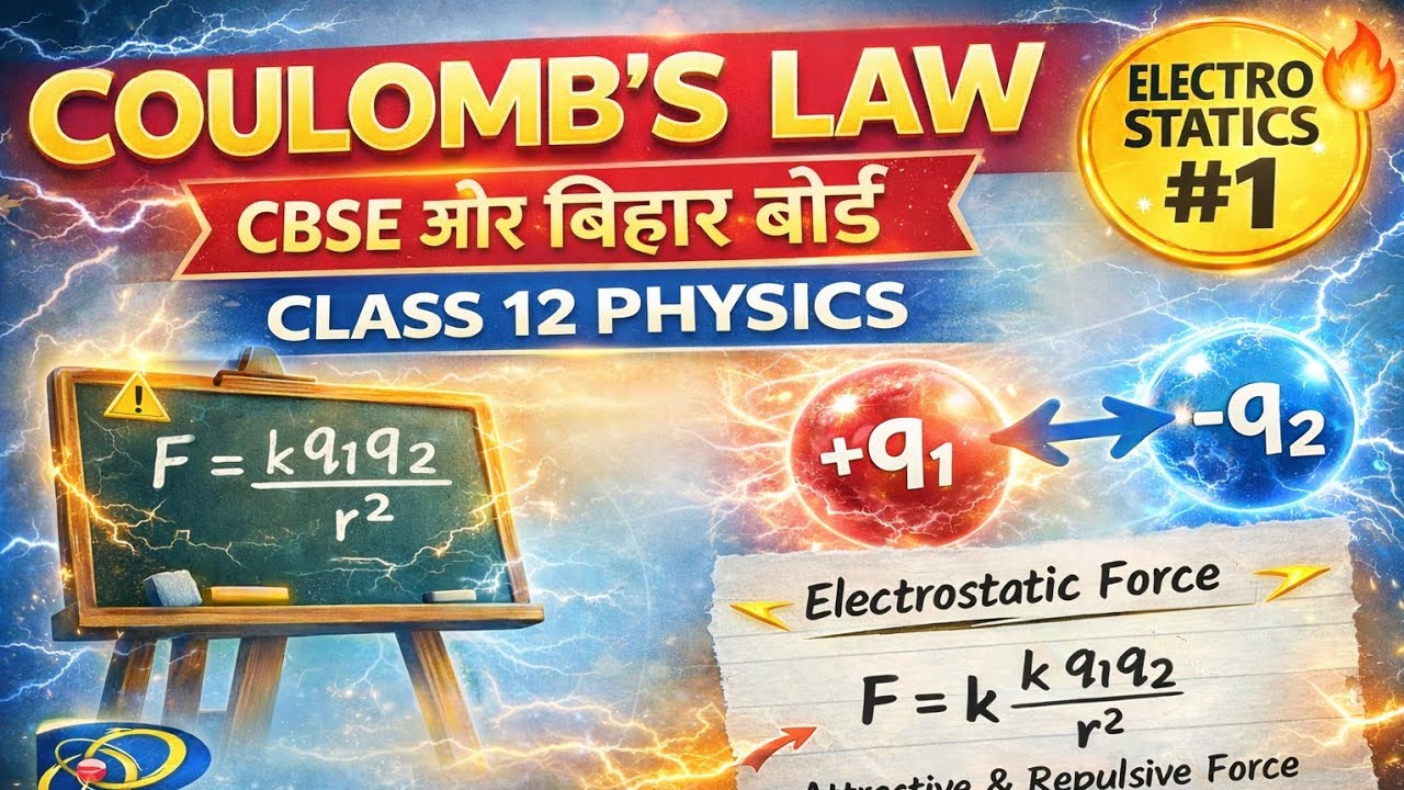 Coulomb’s Law –कूलम्ब का नियम | Most Important Electrostatics Topic | Class 12 Physics | NCERT 