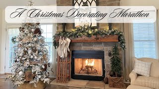 A Christmas Decorating MARATHON Whole House Decorate With Me Open Concept Farmhouse Living