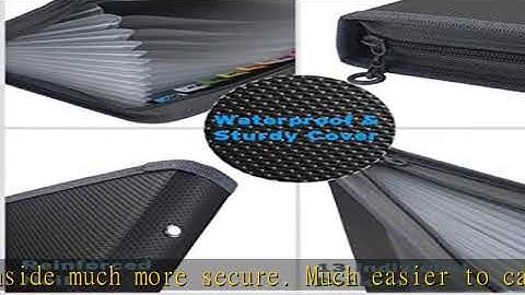 Sooez 13 Pocket Expanding File Folder with Zipper Closure, Accordion File Folder Document Organizer