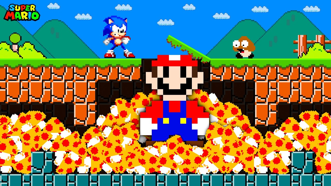 Can Mario and Sonic Survive After Collecting 1,000,000 Mushrooms?