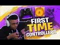 PLAYING FORTNITE WITH A CONTROLLER! (MY FIRST TIME)