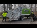 Super Fast! Jack's Trash Service 40 New Way Freightliner Mini Rear Loader on Route, in Action!