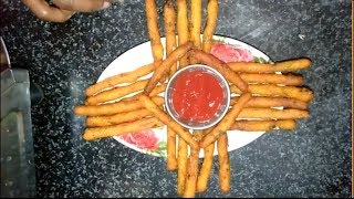 Crispy Aloo Fingers Recipe in Telugu - క్రిస్ప్యి ఆలూ ఫింగర్స్ - Simple and Quick Evening Snack