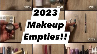 2023 Makeup Empties || all the makeup I used up in 2023