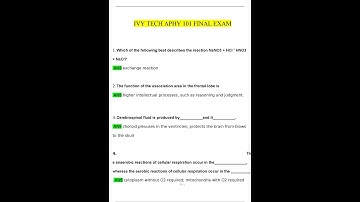 Ivy Tech APHY 101 Final Exam Questions and Answers 2024  2025  100% Verified Answers