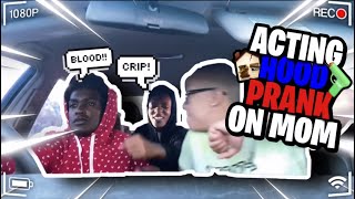 ACTING HOOD IN FRONT OF MOM PRANK🔫💪🏾(SHE REALLY HIT ME😱)