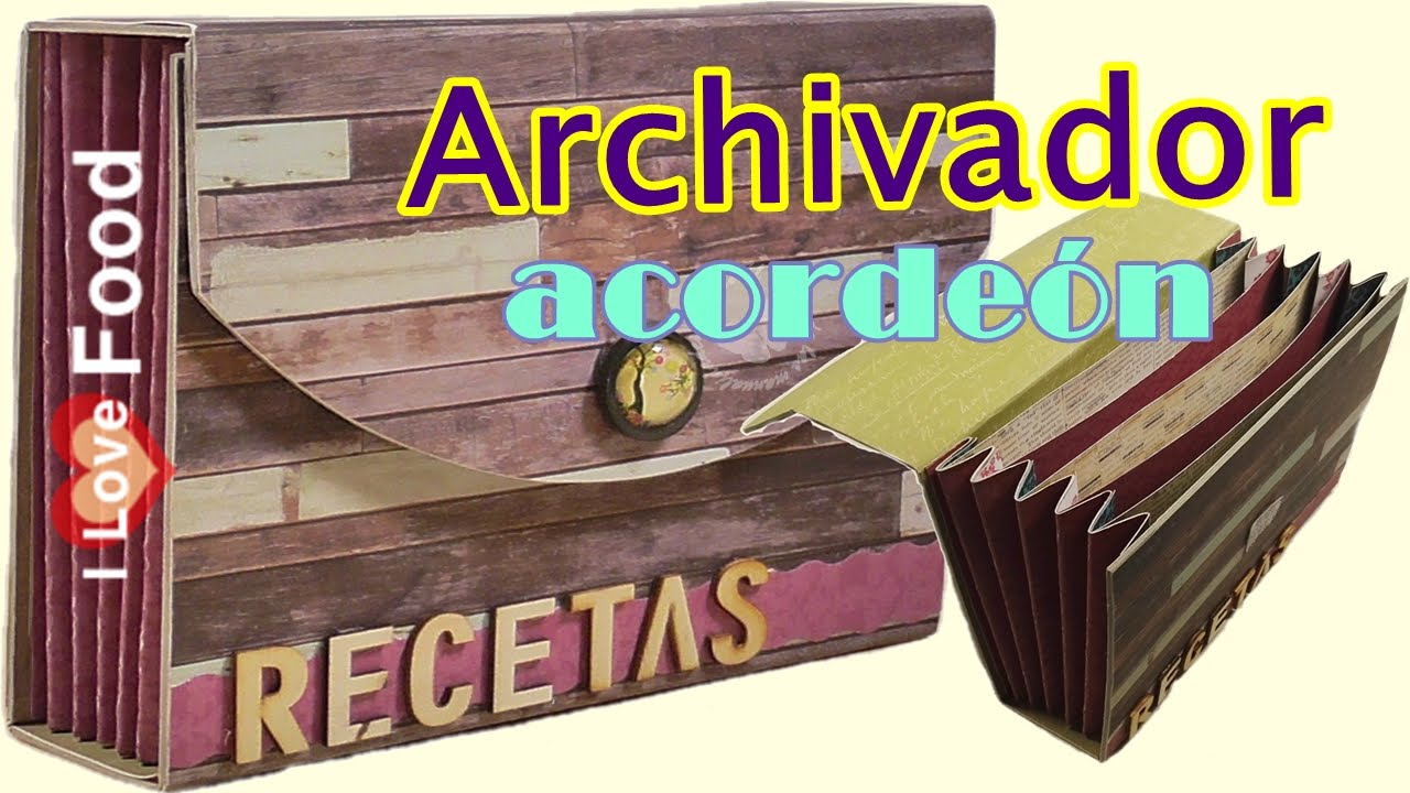 Archivador de acordeon para recetas hecho con cartón - YouTube