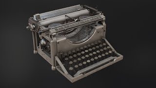 Typewriter Machine. 3D model. The second variant