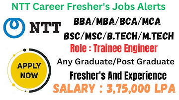 NTT Off Campus Drive 2023 | Trainee Engineer | Bulk Hiring for Fresher | Apply Now #jobs2023 #ntt