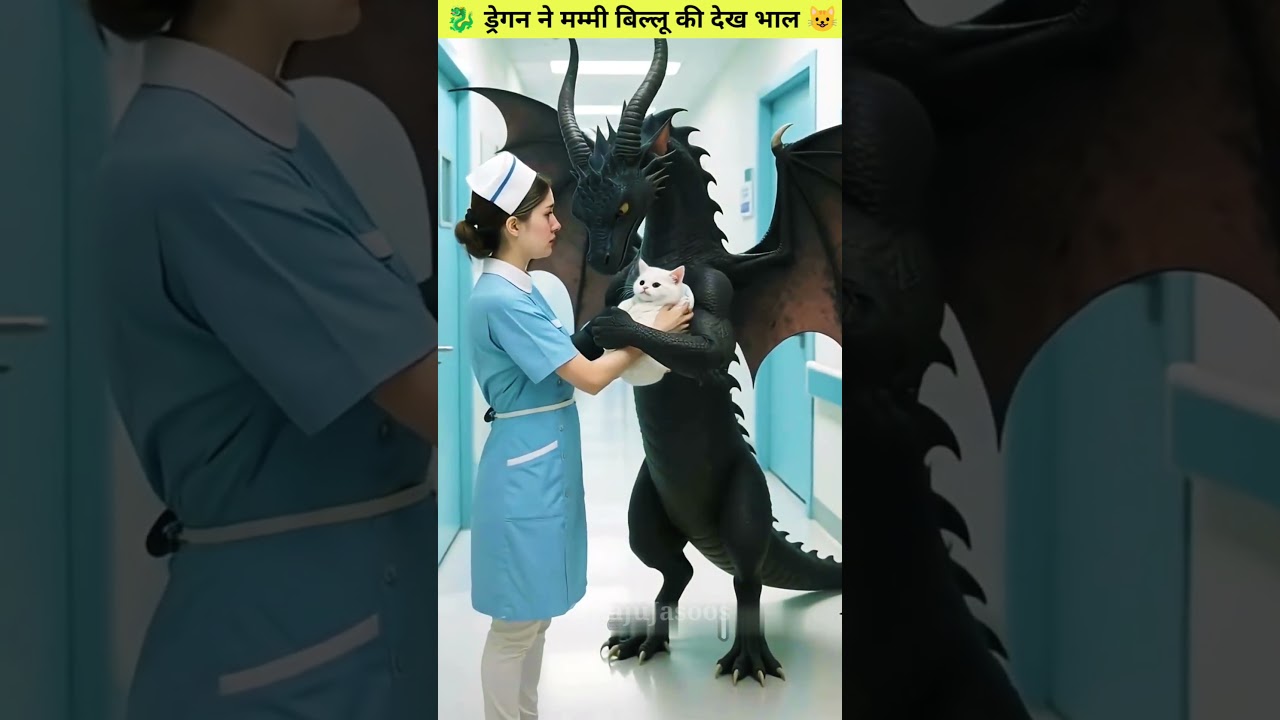 🐈😿He Gave Her Wings to Fly A Dragon s Love for His Adopted Kitten🐉💥#shorts#rajujasoos