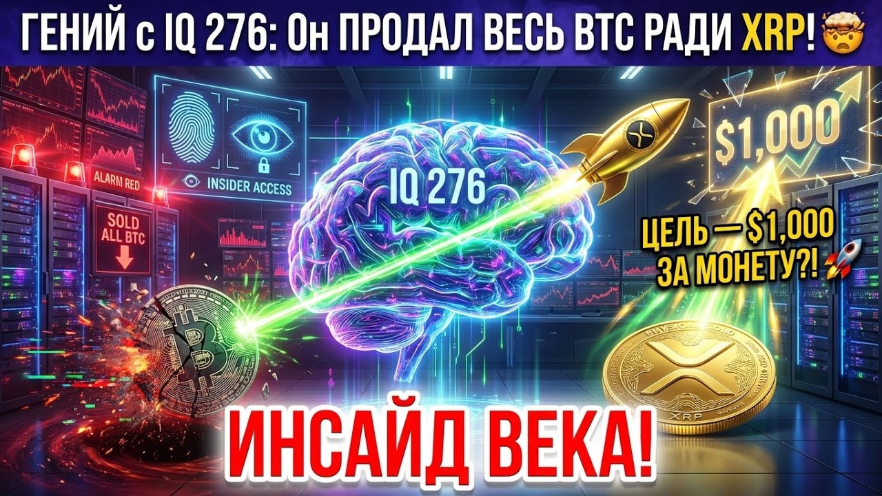 ГЕНИЙ с IQ 276: Он ПРОДАЛ ВЕСЬ BTC РАДИ XRP! 🤯 ЦЕЛЬ — $1,000 ЗА МОНЕТУ?! 🚀 ИНСАЙД ВЕКА!