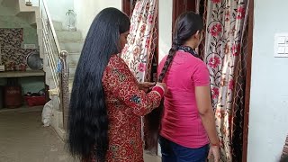 Combing and play hair Mannu by Payal #mannu #longhair #rapunzel