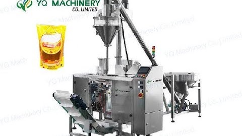 Powder packing machine with auger filler and  screw conveyor