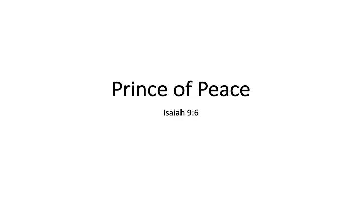 Peace    Pr Shawn Perkins