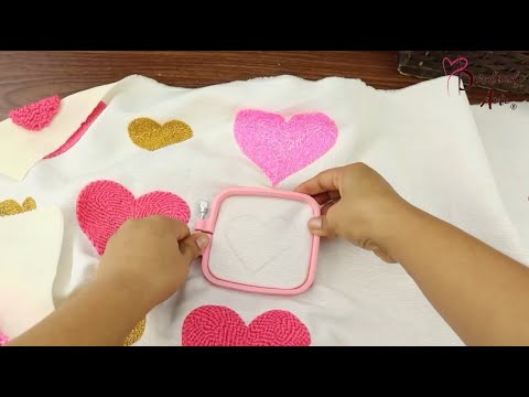 CORAZONES BORDADOS CON DIFERENTES PUNTADAS ¡Es muy fácil! #handmade #embroidery #bordandoarte