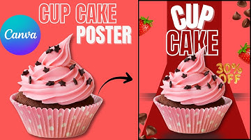 Create a Delicious Cupcake Ad Poster in Canva | Easy Design Tutorial 🧁