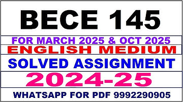 bece 145 solved assignment 2024-25 | bece 145 solved assignment in english 2025 | bece 145 2024-25