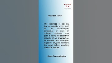 CyberSecurity Definitions | Outsider Threat