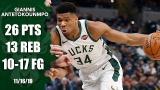 Giannis' monster dunk, block headline his double-double effort vs. Pacers | 2019-20 NBA Highlights