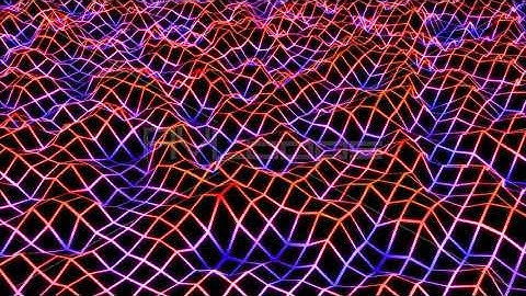 Retro 80s Lowpoly Wireframe Wavy Neon Grid Lines Glow Illuminated - IncrediVFX - AVloops
