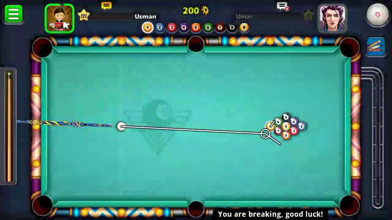 8 ball pool best golden break 95% working - YouTube