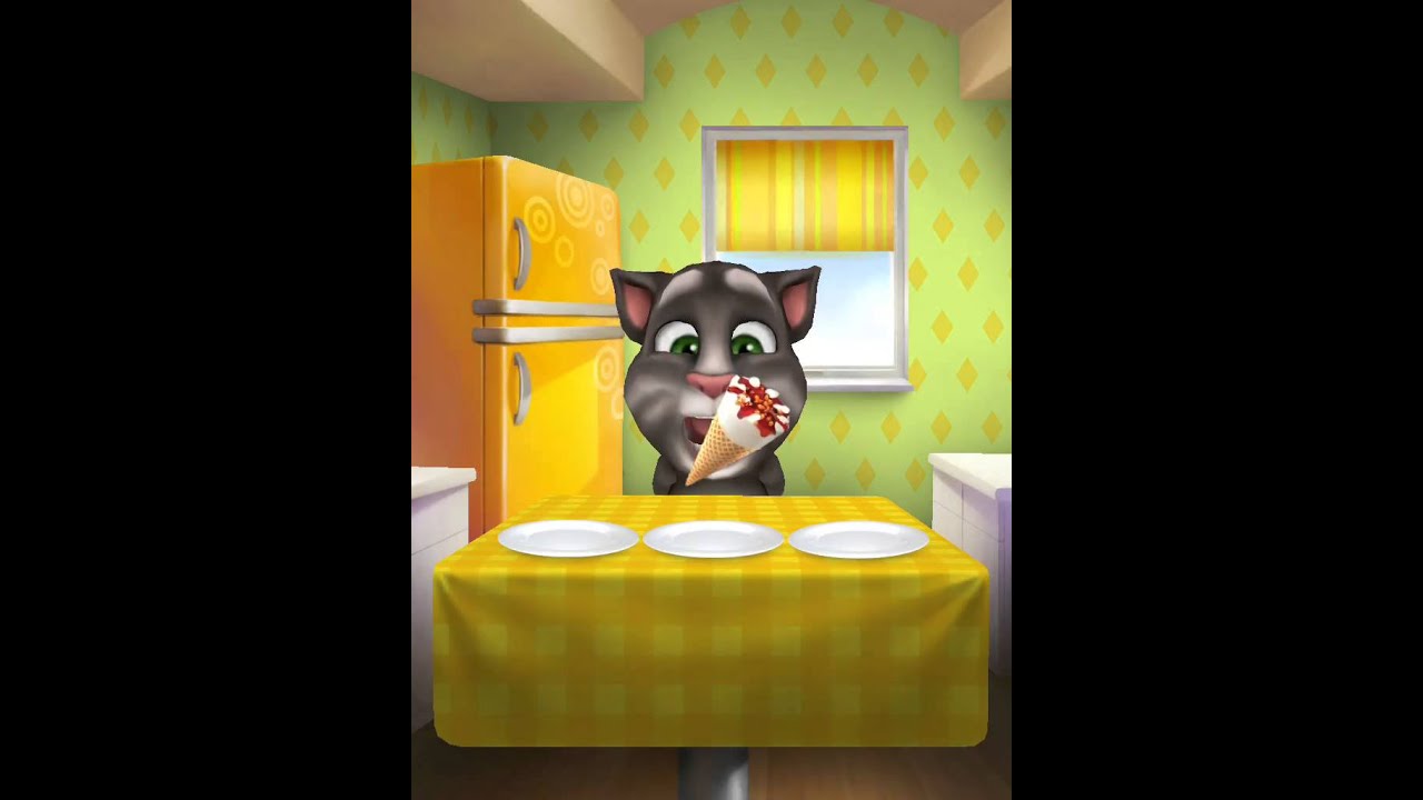 [My Talking Tom] Tom eats ice cream YouTube