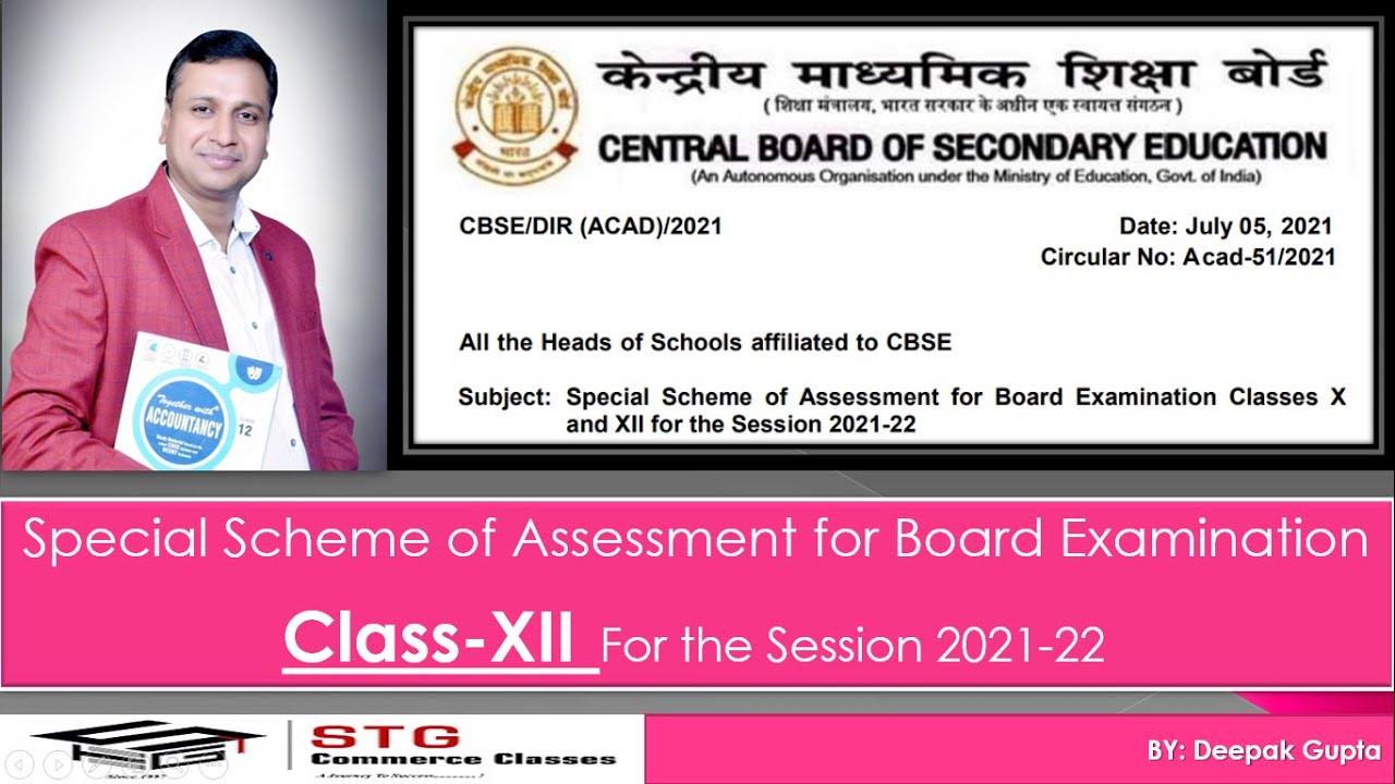 Special Scheme of Assessment for Class XII for the Session 2021-22.