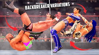 All Backbreaker \u0026 Backstabber Variations in WWE 2K22 (More than 60 moves)