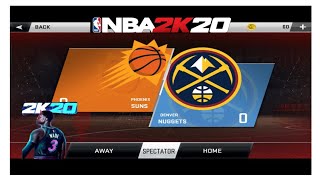 nba2k20 on Android - Phoenix Sun vs Denver Nuggets