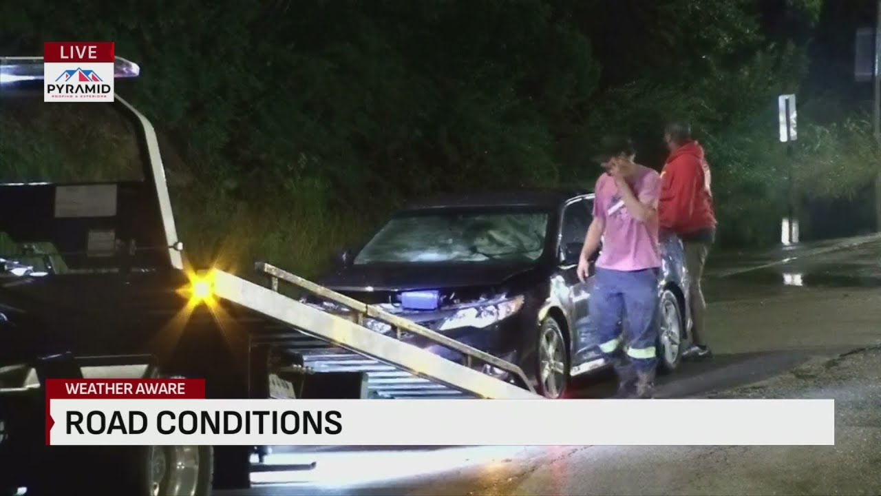 Road conditions after overnight flash flooding in Kansas City - YouTube