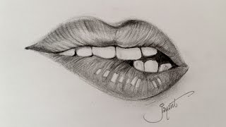 sketch pencil lips lip draw realistic kylie drawing sketching jenner tutorials sketches joy paintingvalley
