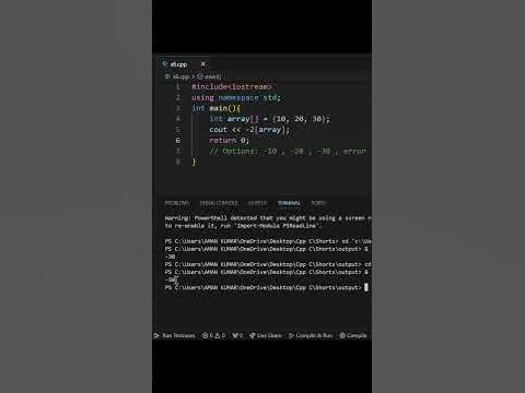 Guess the output in C++ ,Arrays tricky question #cpp #programming - YouTube