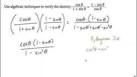 Verify trig identity by multiplying by conjugate of denominator
