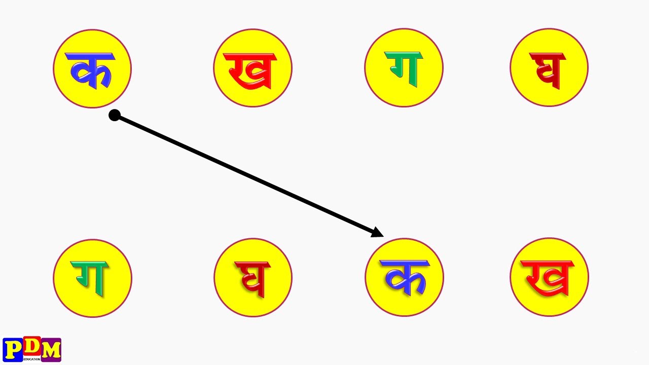 हिन्दी क ख ग घ matching | k kh g gh match | Hindi varnmala matching ...