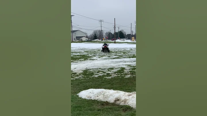 2 year old doing doughnuts in the snow