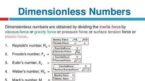 Dimensionless numbers and continuity equation