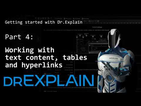 Getting started with Dr.Explain - Part 4 - Working with text content, tables and hyperlinks