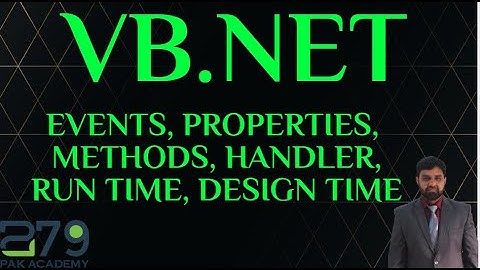 Vb.Net Basic Topics (Object, Event, Properties, Event handler, Methods)