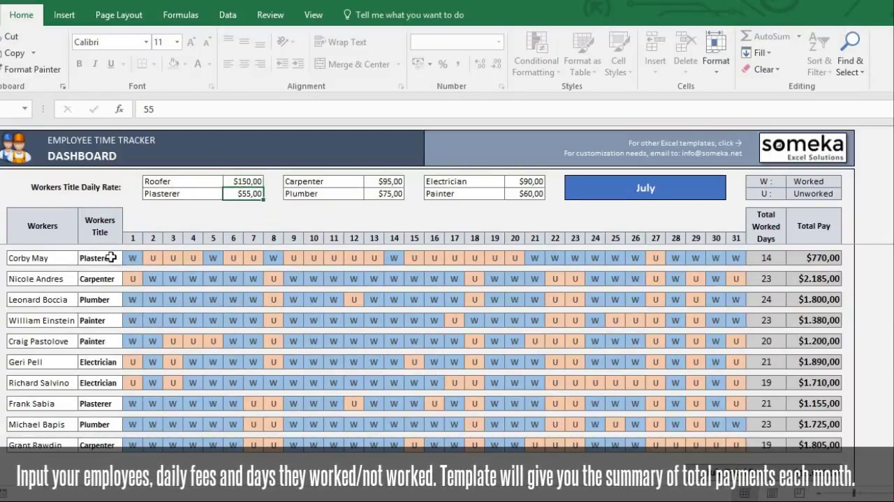 Free Timesheet Template Excel from i.ytimg.com