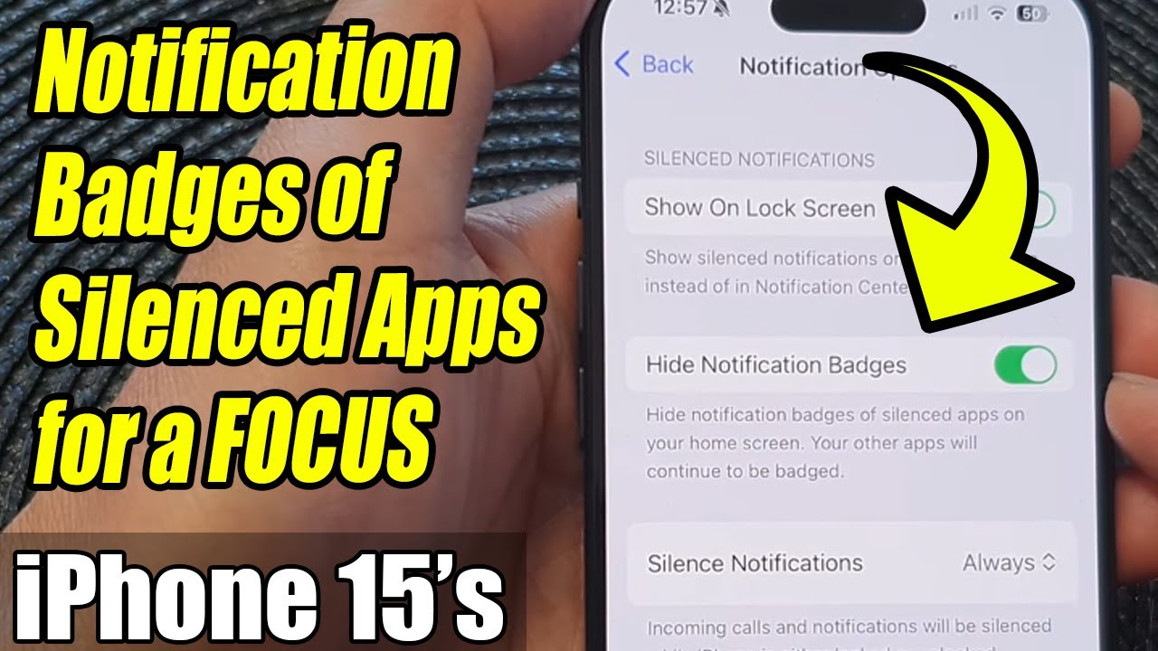 iPhone 15/15 Pro Max How to Enable/Disable Hide Notification Badges of