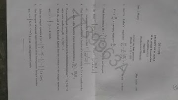 K.U SDLCE 2020 Examinations.. M.Sc. Mathematics Final year Paper 3 Mathematical Methods
