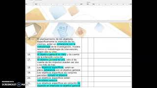 OVI: Lista de  chequeo  Objetivos