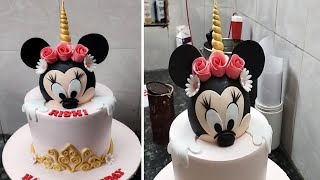 Mickey Mouse Birthday Cake Design with  Fondant Tutorial |Mickey Mouse cake with Pineapple Flavour