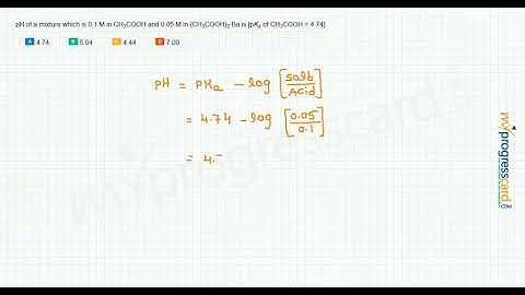 pH of a mixture which is 0.1 M in CH3COOH and 0.05 M