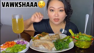 Vawksa chhum, zawngtah mu, maian bai, beansprout salad, Mizo Mukbang #mukbang #asmr #eating