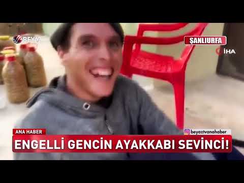 Engelli gencin ayakkabı sevinci